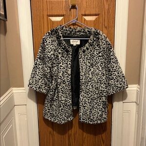 Avenue Leopard Print Teddy Jacket